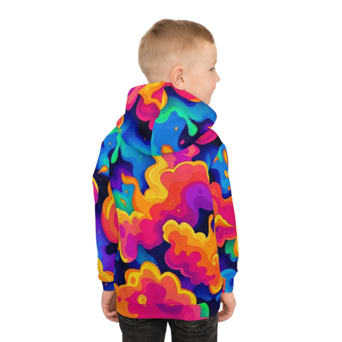 Kids' Psychedelic Cloud Hoodie – Colorful All-Over Print
