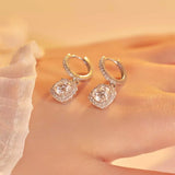 1 Carat Moissanite 925 Sterling Silver Hoop Drop Earrings