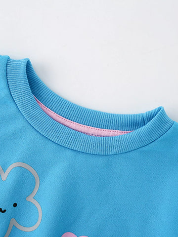 Children's Floral Crew Neck Casual Sweatshirt
