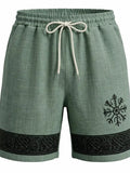 Men's Full Size Linen Blend Drawstring Shorts Plus Size