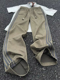 Men's Plus Size Casual Striped Wide-Leg Pants