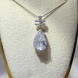3 Carat 925 Sterling Silver Moissanite Pendant Necklace