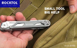 ROCKTOL ST02 12-in-1 Folding Multitool Pocket Knife – Titanium-Plated Handle, Stainless Steel Blade