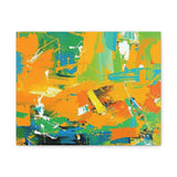 Abstract Orange & Green Canvas Art — Vibrant Modern Wall Decor