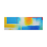Abstract Color Field Matte Canvas Print — Vibrant Blue, Yellow & Red Stretched Wall Art