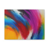 Abstract Rainbow Swirl Matte Canvas Print (Stretched)