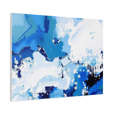 Abstract Blue Galaxy Canvas Print — Matte Stretched Wall Art