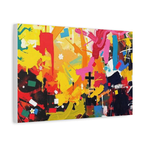 Abstract Color Splash Canvas Print - Vibrant Stretched Matte Wall Art