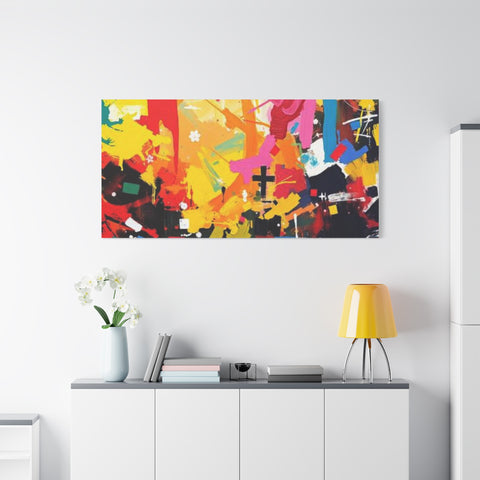 Abstract Color Splash Canvas Print - Vibrant Stretched Matte Wall Art