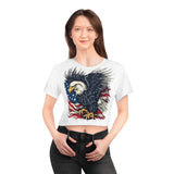 Patriotic Eagle Crop Tee — American Flag Bald Eagle Graphic