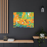 Abstract Orange & Green Canvas Art — Vibrant Modern Wall Decor