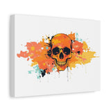 Skull Art Canvas Print – Vibrant Paint-Splash Skull Wall Decor