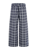 Men's Plaid Wide-Leg Pants