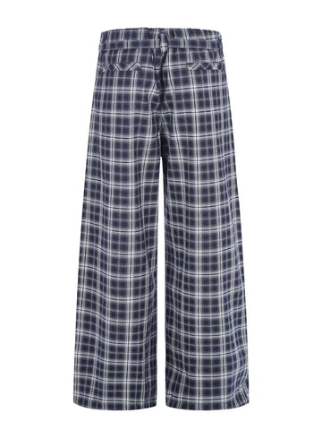 Men's Plaid Wide-Leg Pants