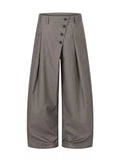Men's Asymmetrical Button Wide-Leg Pants