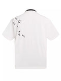 Men's Contrast Striped Music Print T-Shirt