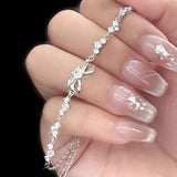 925 Sterling Silver Chain Bow Bracelet