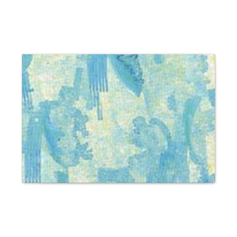 Abstract Aqua Brushstroke Canvas Print — Coastal Blue Wall Art