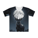 Stag Moon Graphic Tee — Men’s Loose All-Over Print T-Shirt