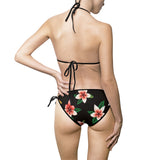 Floral Hibiscus Tie-Side Bikini – Women's Tropical Swimwear