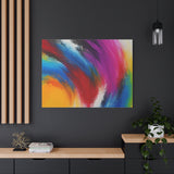 Abstract Rainbow Swirl Matte Canvas Print (Stretched)