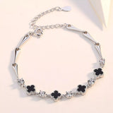 925 Sterling Silver Clover Charm Bracelet