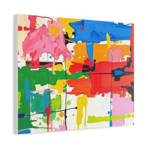 Abstract Color Splash Matte Canvas Print — Vibrant Modern Wall Art