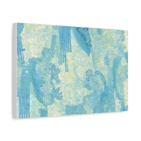 Abstract Aqua Brushstroke Canvas Print — Coastal Blue Wall Art