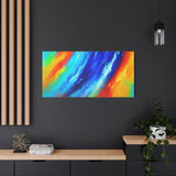 Abstract Rainbow Wave Matte Canvas Print — Vibrant Stretched Wall Art