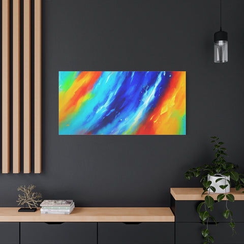 Abstract Rainbow Wave Matte Canvas Print — Vibrant Stretched Wall Art