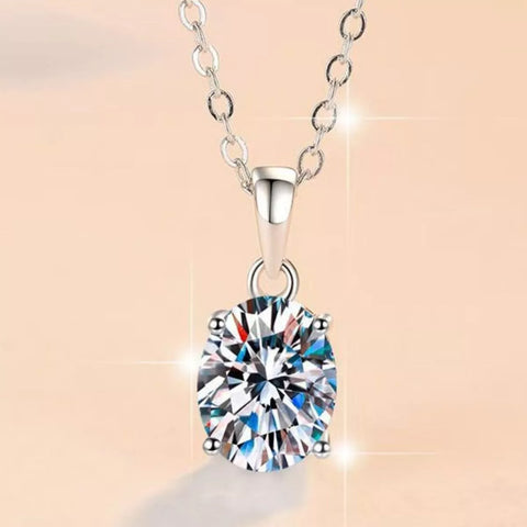 2 Carat Moissanite 925 Sterling Silver Necklace