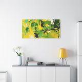 Abstract Green & Yellow Matte Canvas Print – Vibrant Modern Wall Art