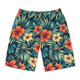 Tropical Hibiscus Board Shorts — Men's Floral Swim Trunks