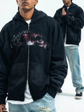 Men's Graphic Zip-Up Hoodie with Pockets