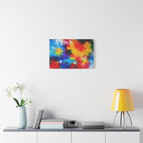 Abstract Color Splash Matte Canvas Print — Vibrant Stretched Wall Art