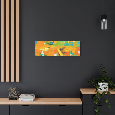 Abstract Orange & Green Canvas Art — Vibrant Modern Wall Decor