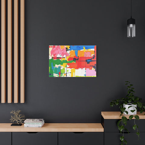 Abstract Color Splash Matte Canvas Print — Vibrant Modern Wall Art