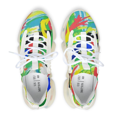Women's Mesh Sneakers — Colorful Abstract Summer Athletic Shoes
