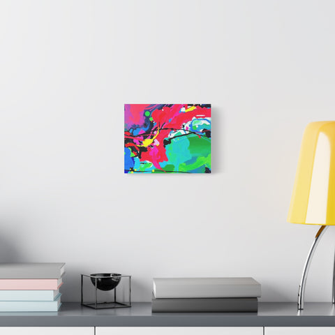 Abstract Neon Splash Matte Canvas Print — Vibrant Colorful Stretched Wall Art