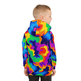 Kids Hoodie — Vibrant Rainbow Psychedelic All-Over Print