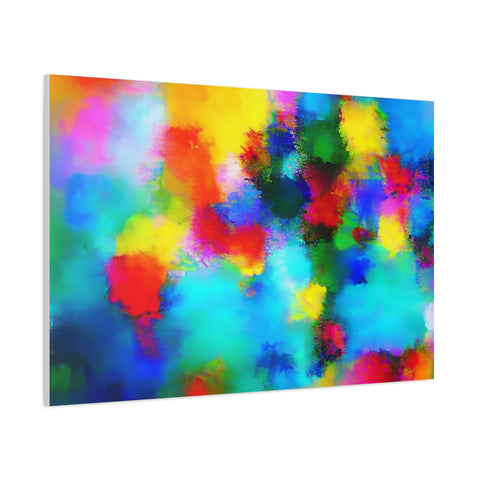 Abstract Rainbow Splash Matte Canvas Print
