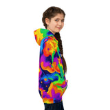 Kids Hoodie — Vibrant Rainbow Psychedelic All-Over Print
