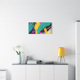 Abstract Neon Brushstroke Canvas Print — Colorful Modern Wall Art
