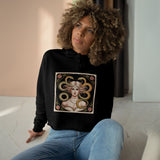 Art Nouveau Medusa Crop Hoodie — Vintage Goddess Graphic