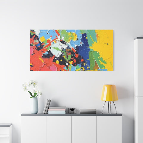 Abstract Color Splash Matte Canvas — Stretched Wall Art