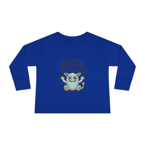 Toddler Tee — "Tiny Terror" Cute Monster Long-Sleeve Shirt