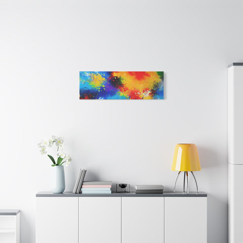 Abstract Color Splash Matte Canvas Print — Vibrant Stretched Wall Art