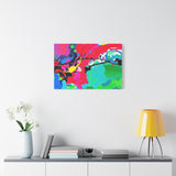 Abstract Neon Splash Matte Canvas Print — Vibrant Colorful Stretched Wall Art