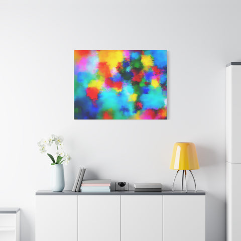 Abstract Rainbow Splash Matte Canvas Print