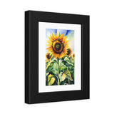 Sunflower Watercolor Framed Poster — Bright Botanical Wall Art